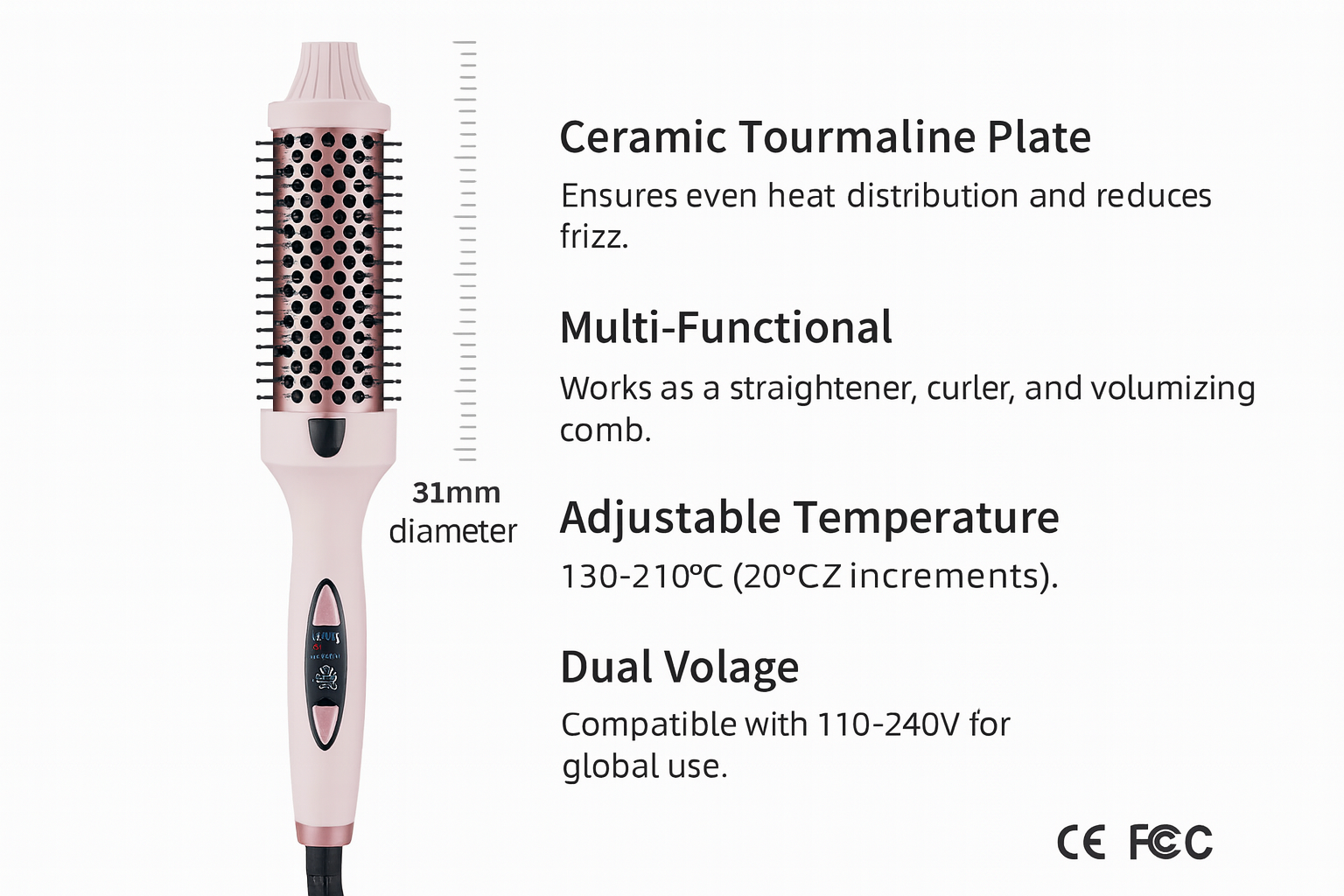 Infrared Ceramic Hair Straightener and Curler